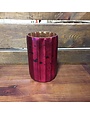 8.25 Inch  Red Mercury Glass Fluted Vase