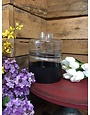 8" Clear Glass Vase w/ Black Bottom and Tapered Neck