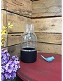 10" Clear Glass Cylinder Vase w/ Black Bottom and Tapered Neck