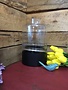 10" Clear Glass Vase w/ Black Bottom and Tapered Neck
