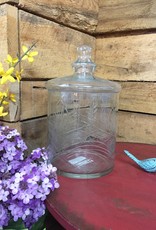 10.5" Clear Glass Etched Lidded Container