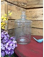 10.5" Clear Glass Etched Lidded Container