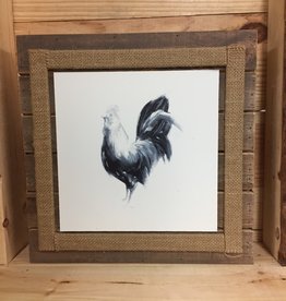 12" Wood Framed Farm Animal - Rooster