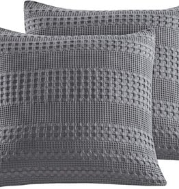 Gray Waffle Weave Euro Sham