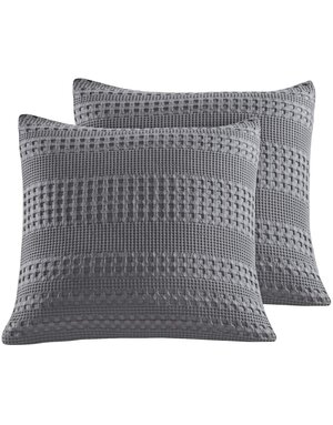 Gray Waffle Weave Euro Sham