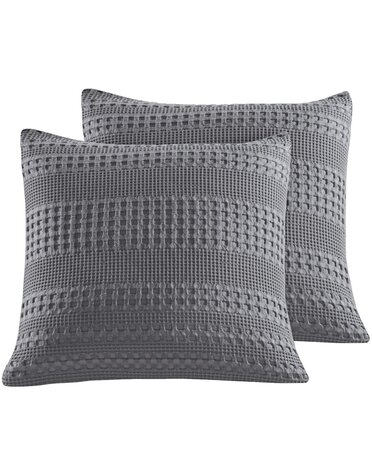 Gray Waffle Weave Euro Sham