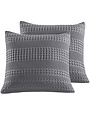 Gray Waffle Weave Euro Sham