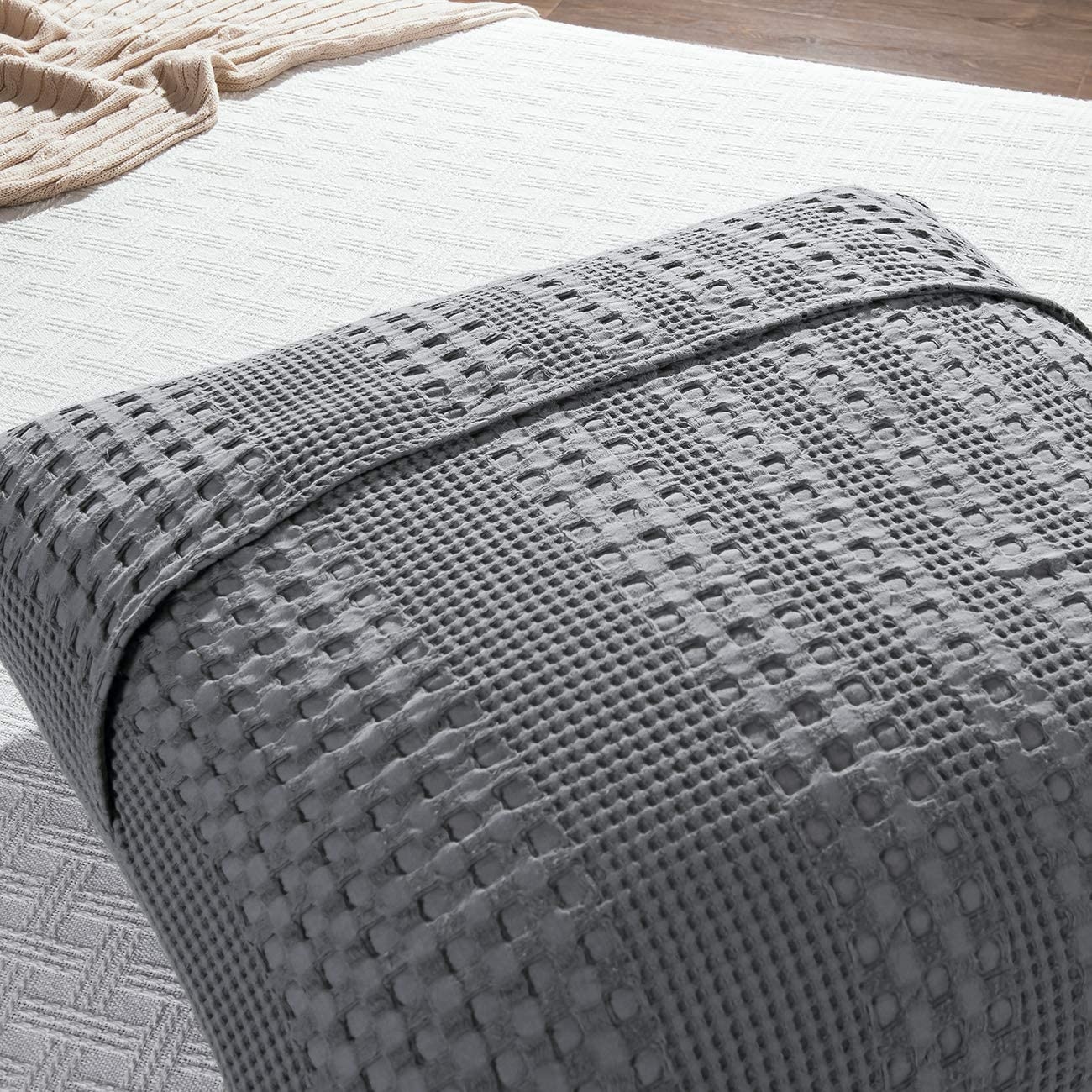 Gray Waffle Weave Euro Sham