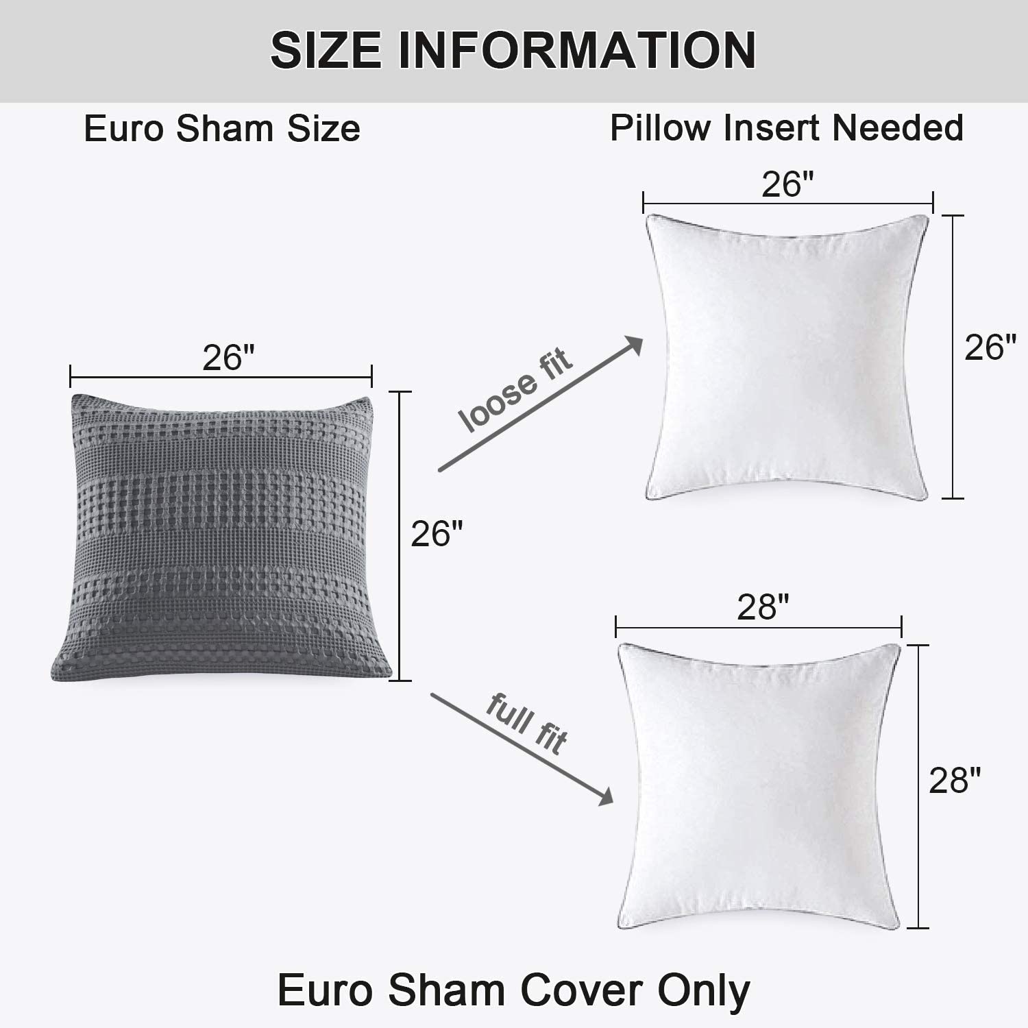 Gray Waffle Weave Euro Sham