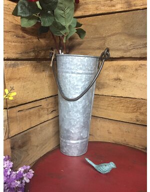 14" Tall Metal Display Bucket w/Handle