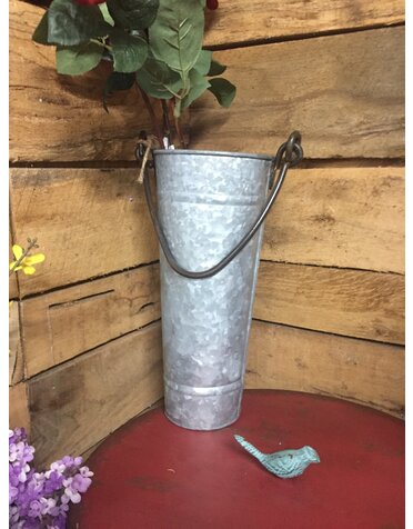 14" Tall Metal Display Bucket w/Handle