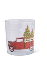 3 Inch Glass Votive with Red Truck