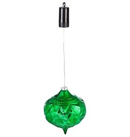 8" Shatterproof Outdoor Safe Battery Operated LED Ornament green