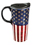 Ceramic Travel Cup w/ metallic accents, 17 OZ, Liberty