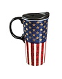 Ceramic Travel Cup w/ metallic accents, 17 OZ, Liberty