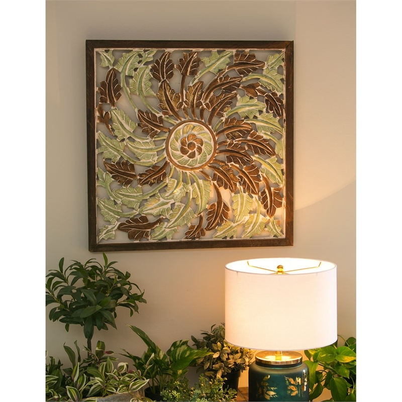 Hanalei Patina Carved Wood Wall Art