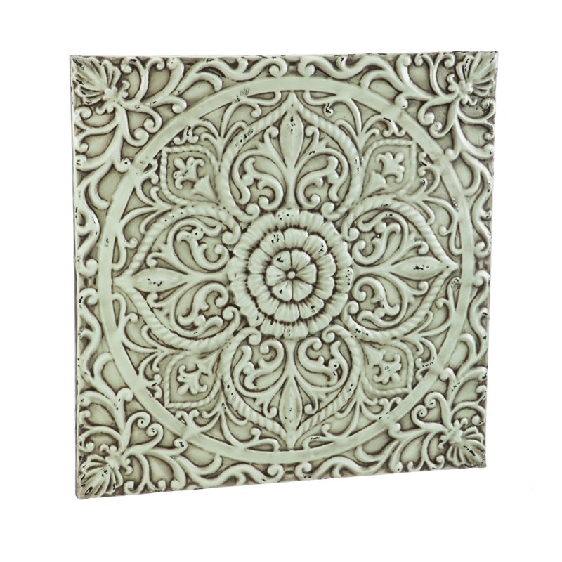 Vintage Blue Flower Metal Wall Art