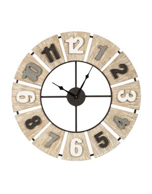 Wood and Metal Wall Clock