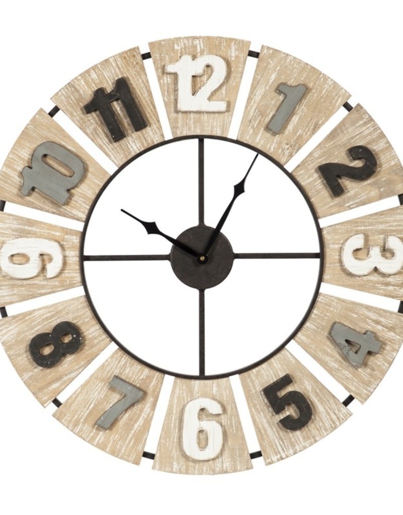 Wood and Metal Wall Clock