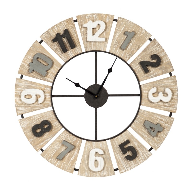 Wood and Metal Wall Clock