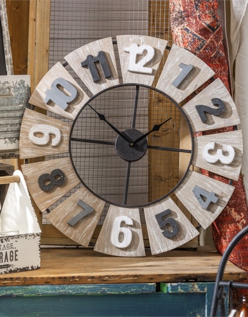 Wood and Metal Wall Clock