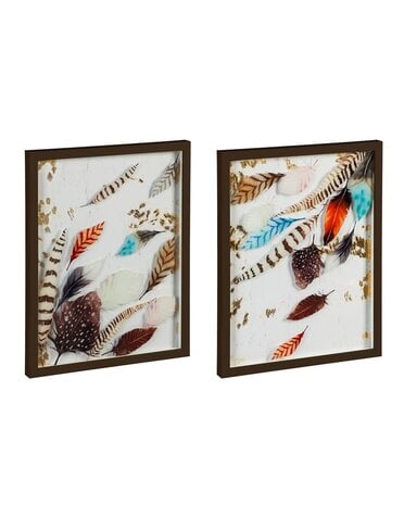 Savannah Feather Wall Art, Set of 2