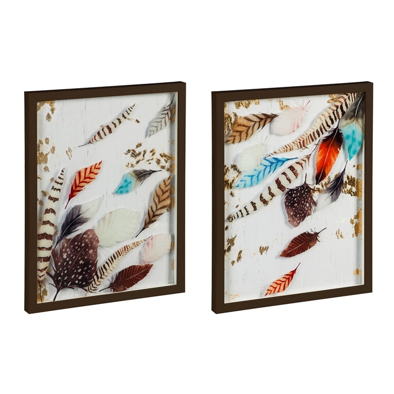 Savannah Feather Wall Art, Set of 2