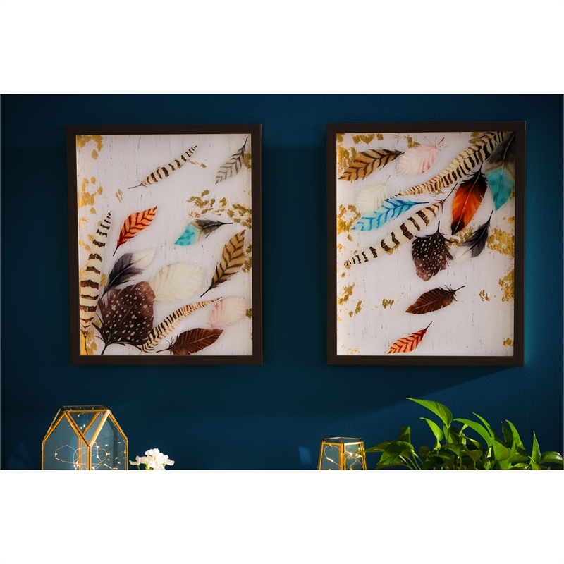 Savannah Feather Wall Art, Set of 2