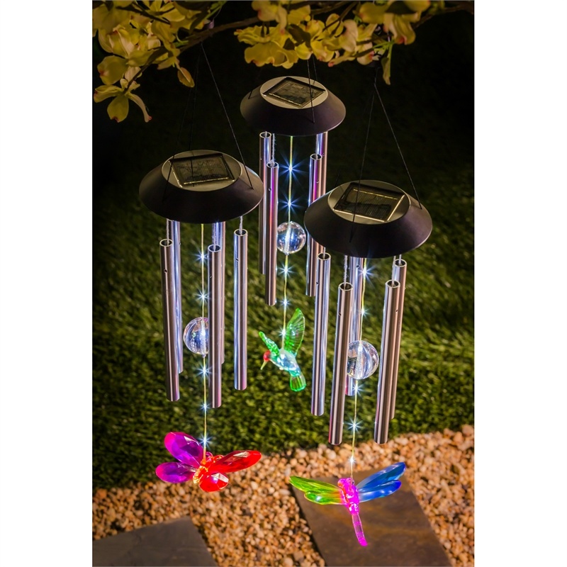 27.8"L Solar Windchime - Dragonfly