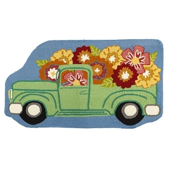 Flower Truck Shaped Hook Rug