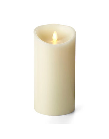 LED Wax Pillar candle with Moving Wick and Timer Function, Ivory