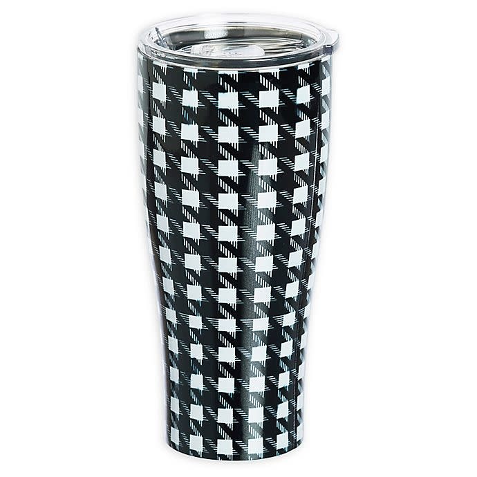 Houndstooth Stainless Steel Beverage Cup 17 oz