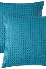 Blue Waffle Weave Euro Sham