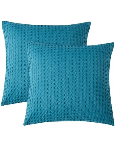 Blue Waffle Weave Euro Sham