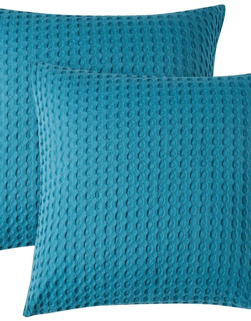 Blue Waffle Weave Euro Sham