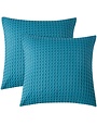 Blue Waffle Weave Euro Sham