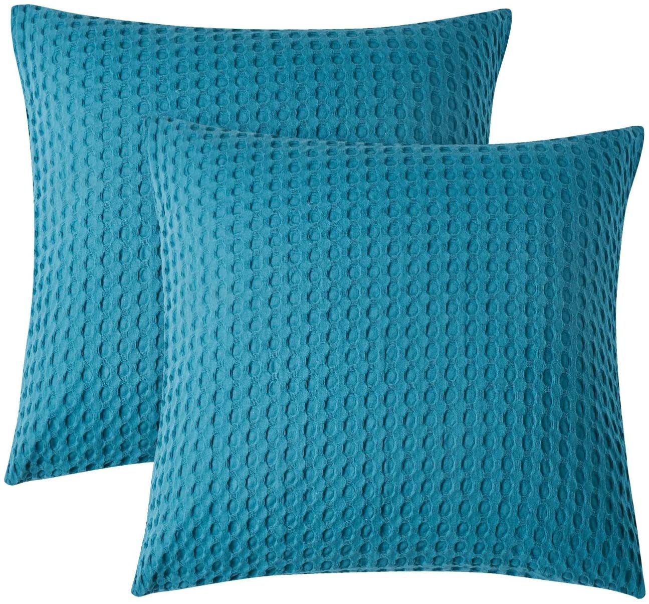 Blue Waffle Weave Euro Sham