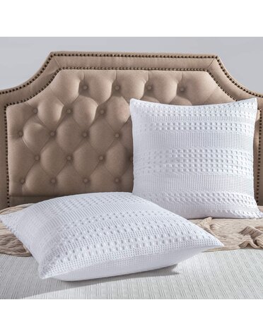 White Waffle Weave Euro Sham