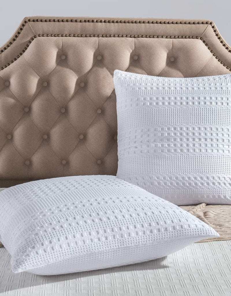 White Waffle Weave Euro Sham