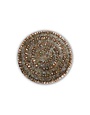 12" Round Brown & Aqua Trim Feather Coaster