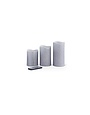 Set of 3 - Silver Glitter LED Flameless Candles w/Remote