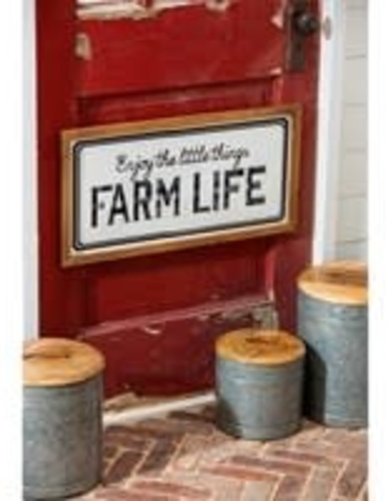 Farm Life Metal & Wood Wall Sign
