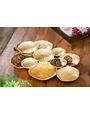 Casted aluminum disc bowl with gold finish