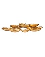 Casted aluminum disc bowl with gold finish