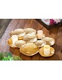 Casted aluminum disc bowl with gold finish