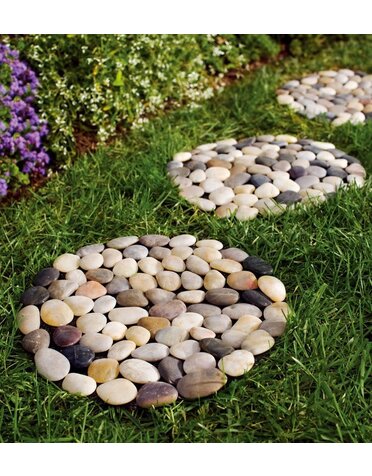 River Rock Stepping Stones, Set of 3