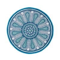 4' Indoor/Outdoor Round Rug Blue