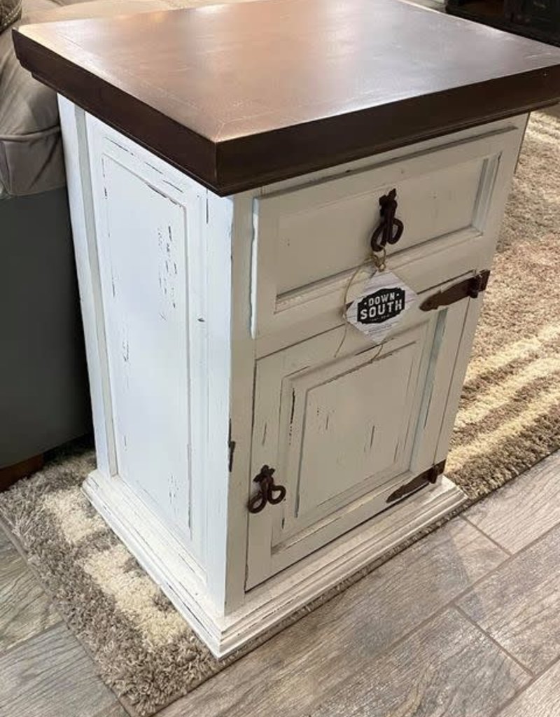 Concealed Nightstand/End Table - White