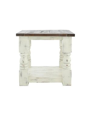 Martha End Table - Nero White/Ash