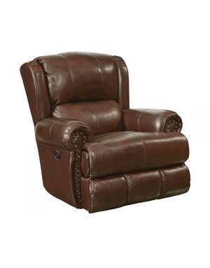 Duncan Leather Deluxe Glider Recliner-Walnut